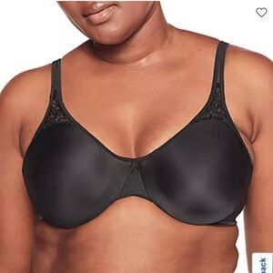 Bali Passion For Comfort Seamless Full Coverage Underwire Black Bra Size 38E
